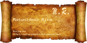 Matusidesz Rita névjegykártya